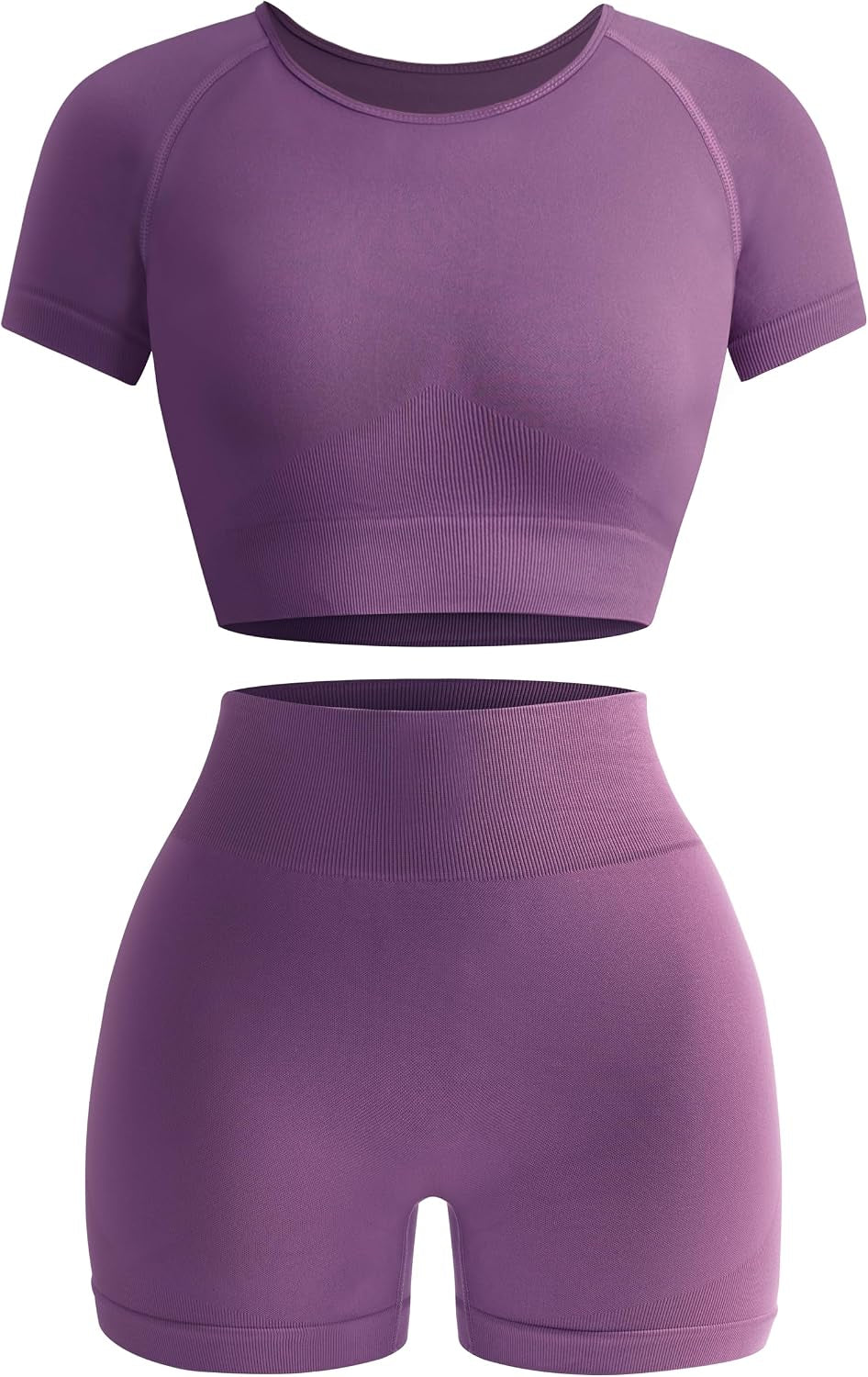 Seamless 2-Piece Active Set – Crop Top & Shorts